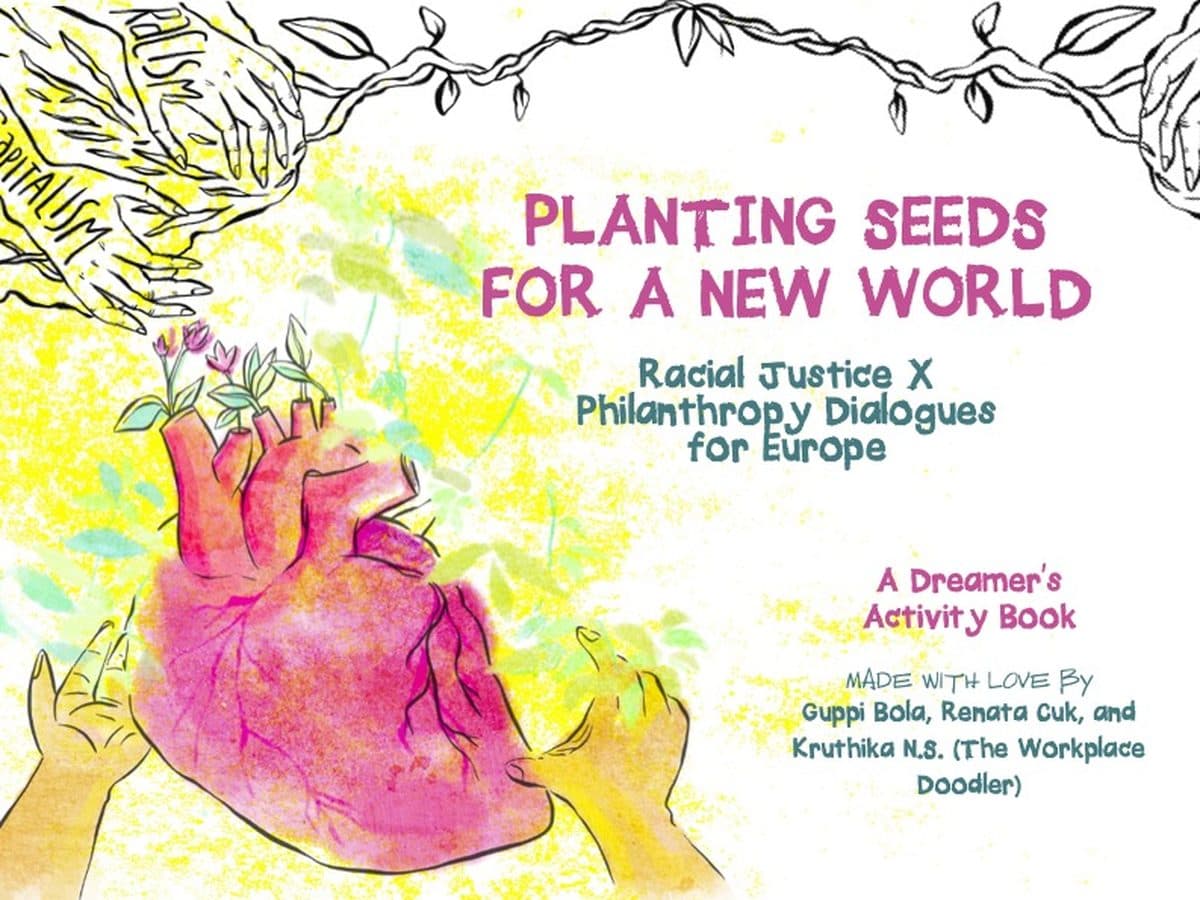 PLACEHOLDER (interim, pending final imagery): illustrated cover of the Racial Justice x Philanthropy Dialogues for Europe activity book